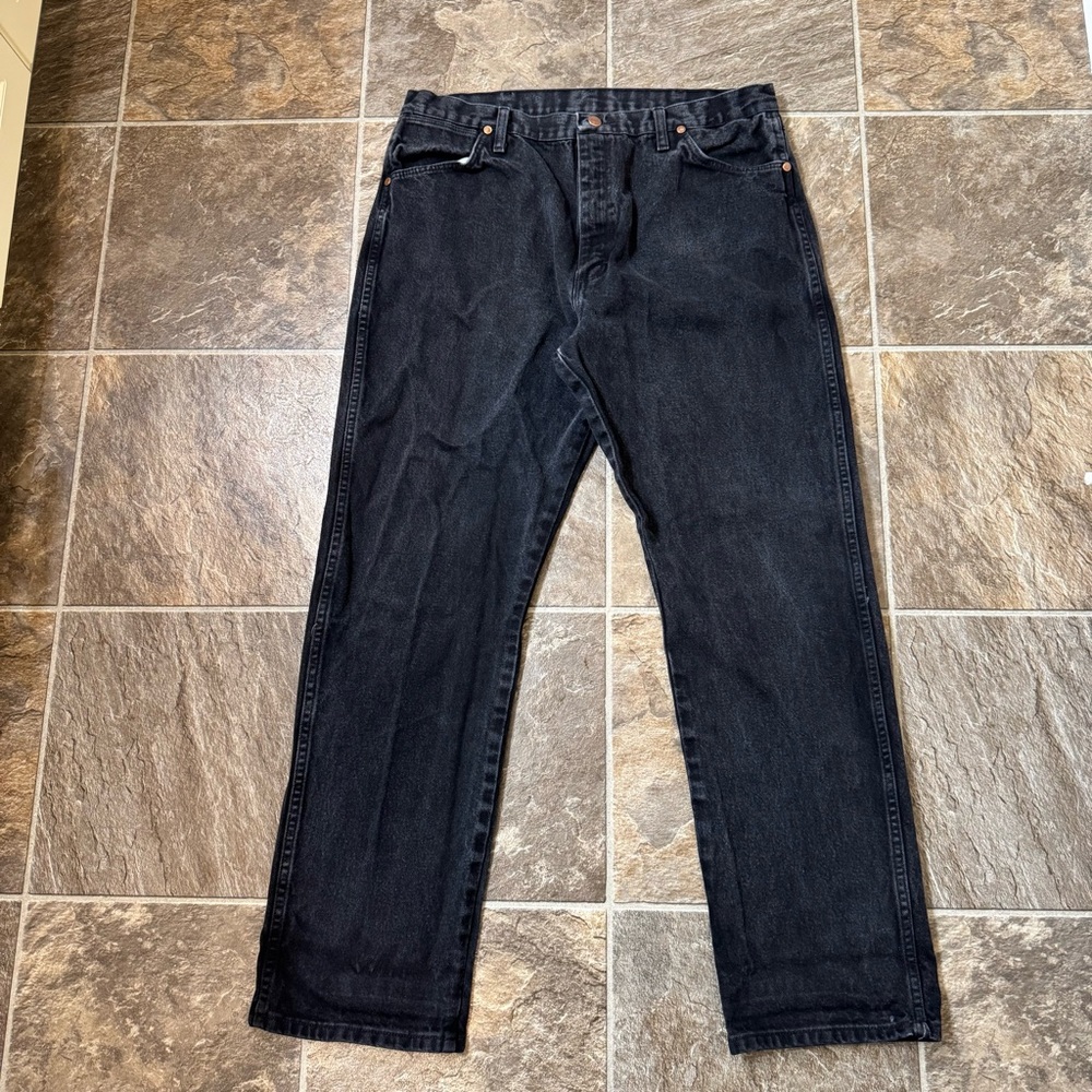 Vintage Wrangler Jeans Mens 38x32 Black Original Cowboy Cut High Rise 13MWZWK